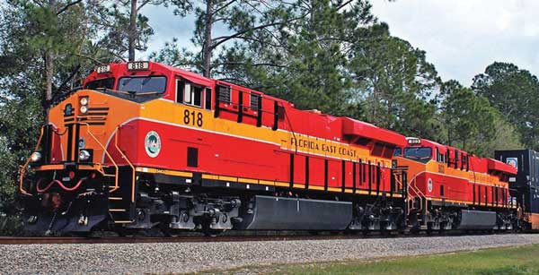Kato 176-8946-DCC GE ES44AC GEVO - DCC -- Florida East Coast #801 (red, yellow, black), N Scale