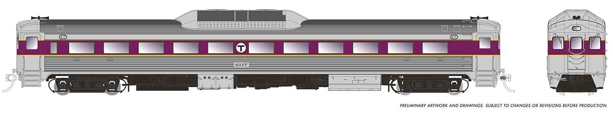 PREORDER Rapido HO 16314 Budd RDC-1 Phase 1c, Massachusetts Bay Transportation Authority #6117
