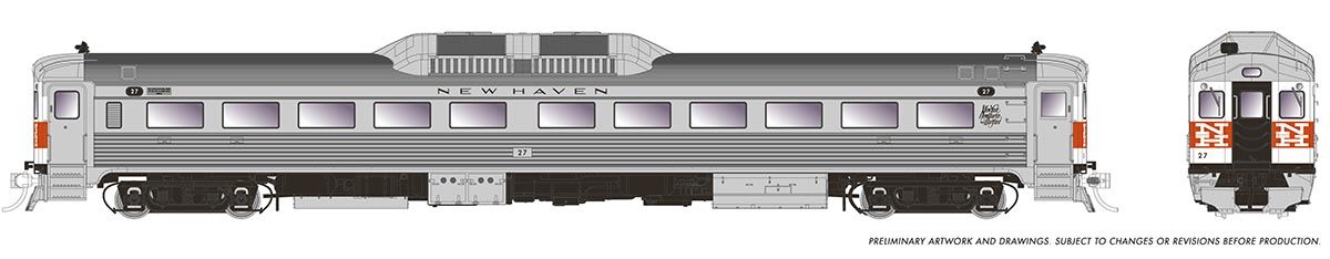 PREORDER Rapido HO 16324 Budd RDC-1 Phase 1b, New Haven (McGinnis) #27