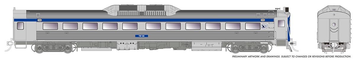 PREORDER Rapido HO 16344 Budd RDC-1 Phase 1b, Yreka Western #100