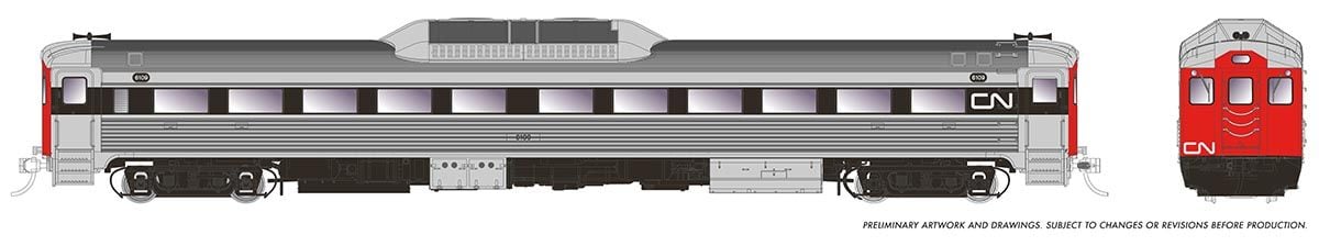 PREORDER Rapido HO 16808 Budd RDC-1 Phase 1c, Canadian National (Wet Noodle) #6109 (DC/DCC/Sound Equipped)