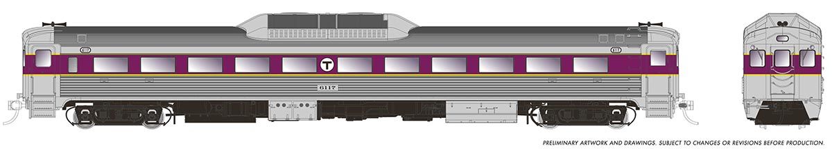 PREORDER Rapido HO 16815 Budd RDC-1 Phase 1c, Massachusetts Bay Transportation Authority #6125 (DC/DCC/Sound Equipped)