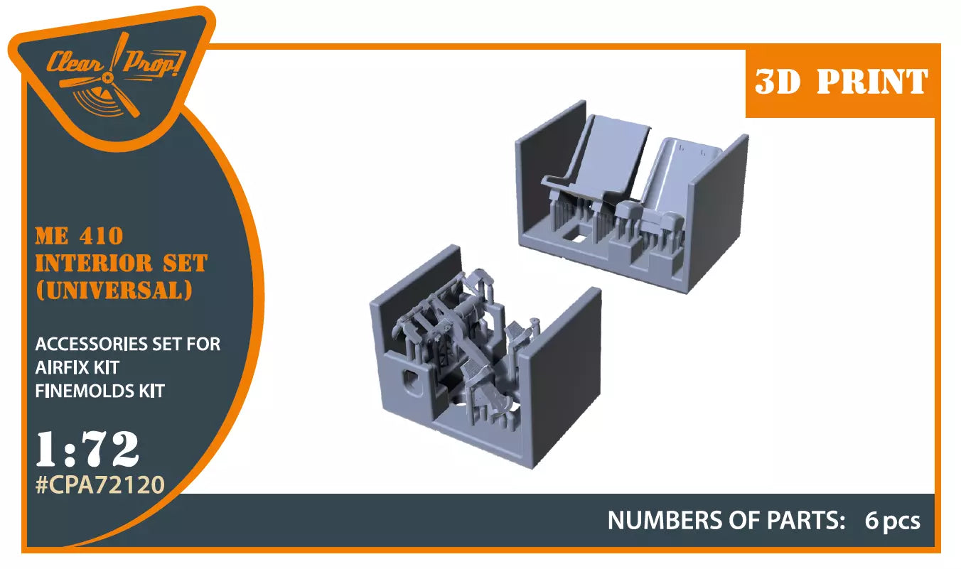 Clear Prop 1/72, Me-410 B-1/U2/U4/R4 interior for Airfix, Finemolds kits