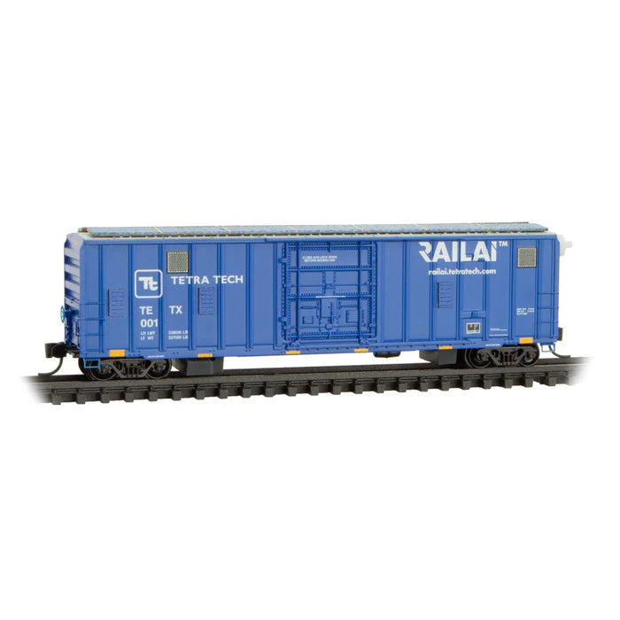 Micro-Trains N 02700510 50' Track Inspection Rib-Side Plug-Door Boxcar No Roofwalk, Tetra Tech #1