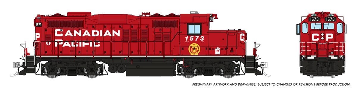 PREORDER Rapido HO 54006 GP9u Low-Nose Rebuild, Canadian Pacific #1573
