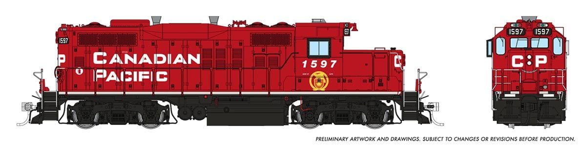 PREORDER Rapido HO 54007 GP9u Low-Nose Rebuild, Canadian Pacific #1597
