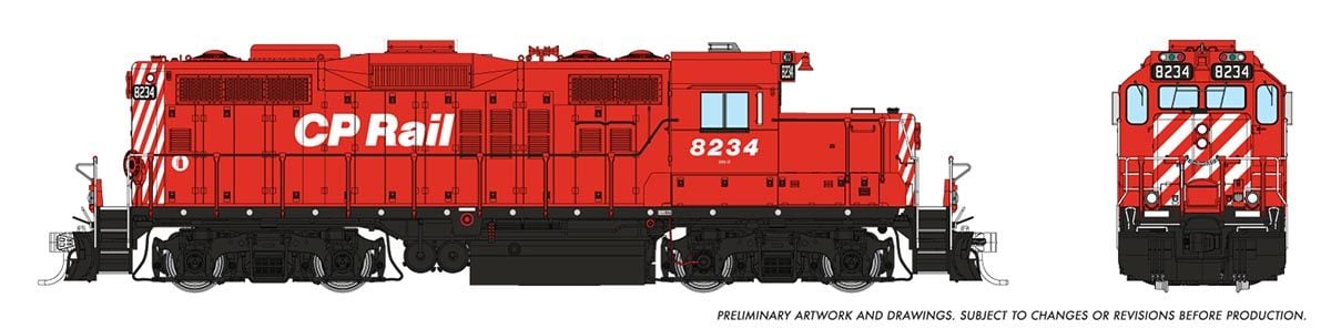 PREORDER Rapido HO 54011 GP9u Low-Nose Rebuild, Canadian Pacific #8234