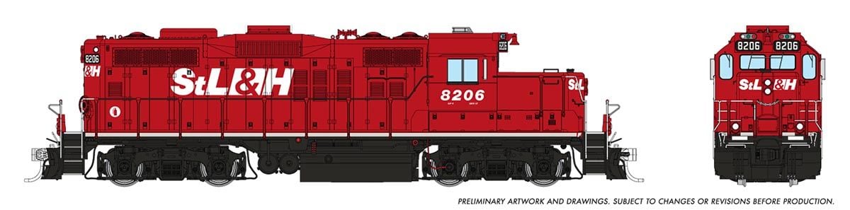 PREORDER Rapido HO 54014 GP9u Low-Nose Rebuild, St. Lawrence & Hudson #8206