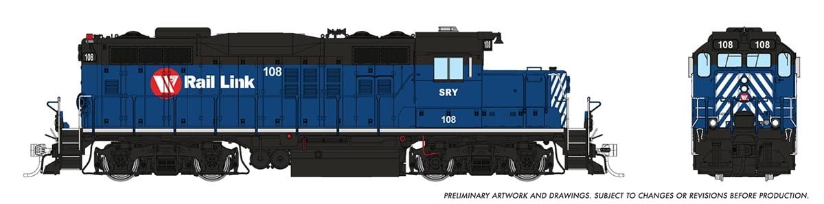 PREORDER Rapido HO 54023 GP9u Low-Nose Rebuild, Southern Railway of British Columbia #108