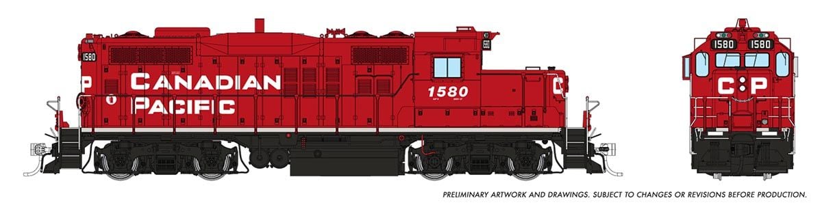 PREORDER Rapido HO 54508 GP9u Low-Nose Rebuild, Canadian Pacific #1580 (DCC & Equipped)