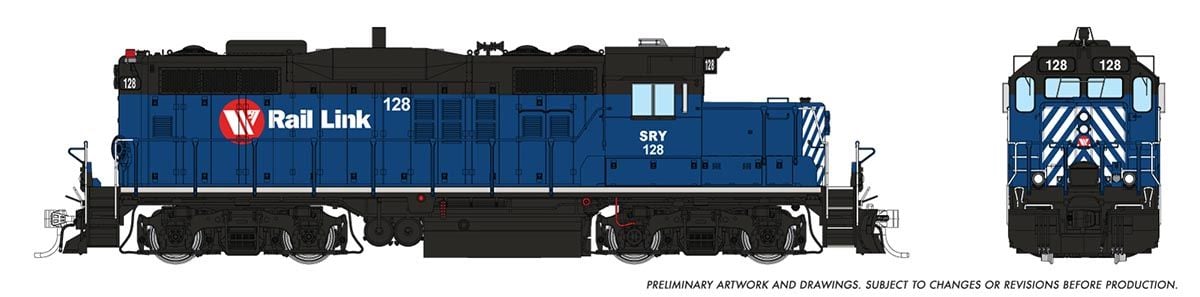 PREORDER Rapido HO 54524 GP9u Low-Nose Rebuild, Southern Railway of British Columbia #128 (DCC & Equipped)