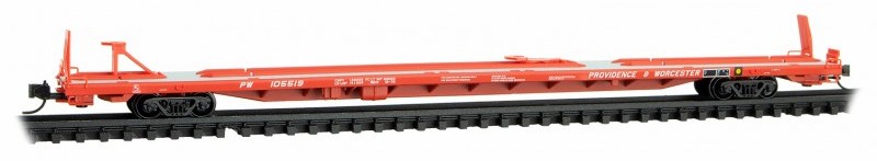Micro-Trains N 07100592 89' TOFC Flat Car, Providence and Worcester #105519