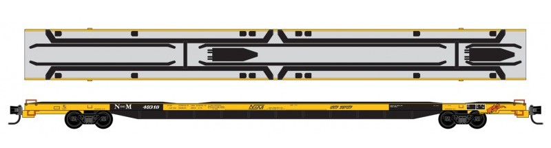 Micro-Trains N 07200032 89' COFC Flat Car, Nacionales de Mexico #40332