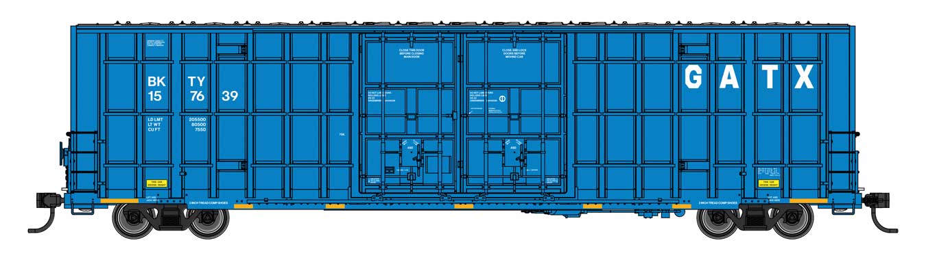 PREORDER Walthers Mainline HO 910-3101 60' High Cube Plate F Horizontal Post Boxcar, GATX Leasing BKTY #157639