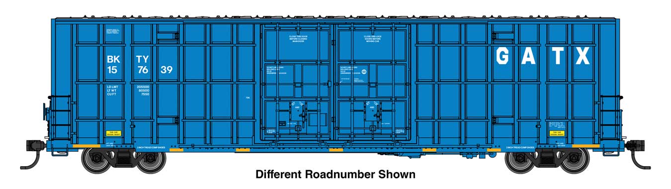 PREORDER Walthers Mainline HO 910-3102 60' High Cube Plate F Horizontal Post Boxcar, GATX Leasing BKTY #157725
