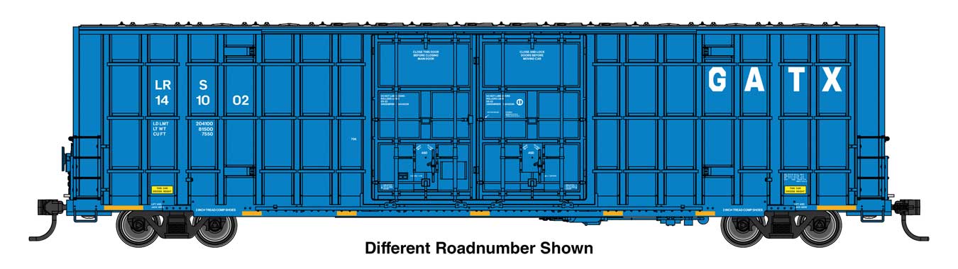 PREORDER Walthers Mainline HO 910-3108 60' High Cube Plate F Horizontal Post Boxcar, GATX Leasing LRS #141190