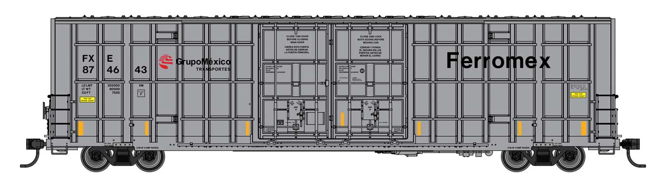 PREORDER Walthers Mainline HO 910-3109 60' High Cube Plate F Horizontal Post Boxcar, Ferromex #874643