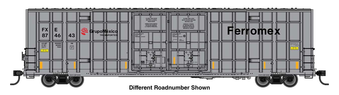 PREORDER Walthers Mainline HO 910-3110 60' High Cube Plate F Horizontal Post Boxcar, Ferromex #874663