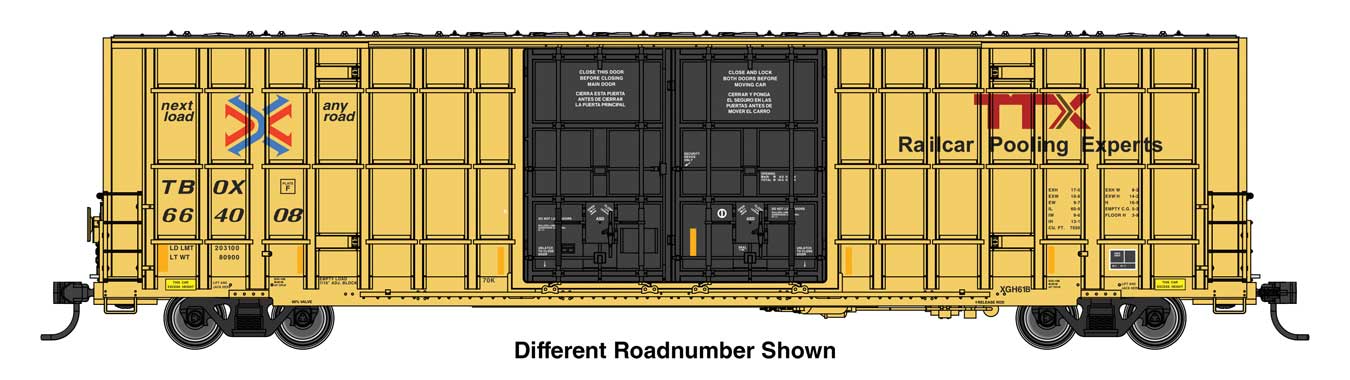 PREORDER Walthers Mainline HO 910-3114 60' High Cube Plate F Horizontal Post Boxcar, TTX TBOX #664166