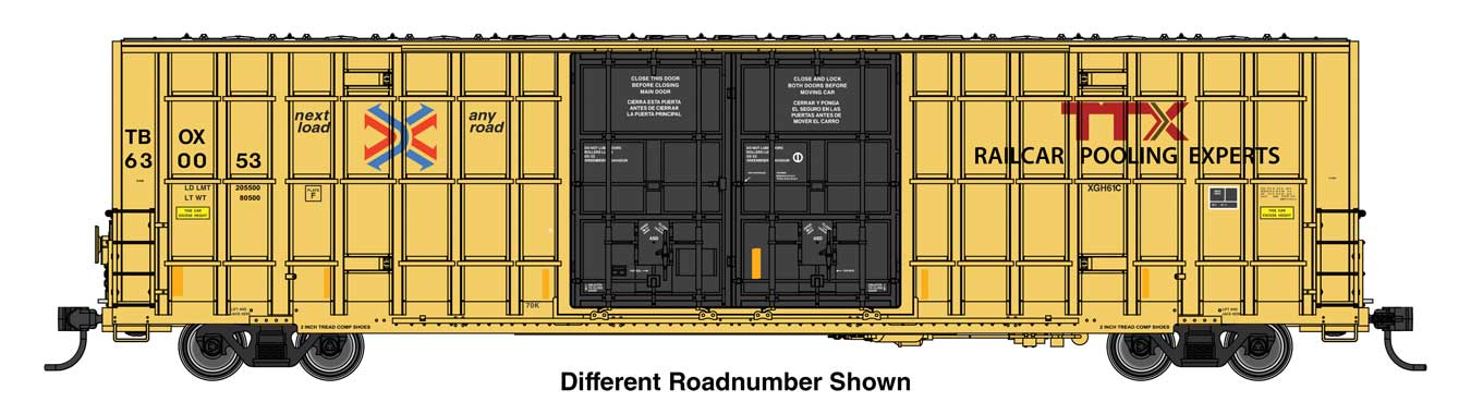 PREORDER Walthers Mainline HO 910-3118 60' High Cube Plate F Horizontal Post Boxcar, TTX TBOX #630107