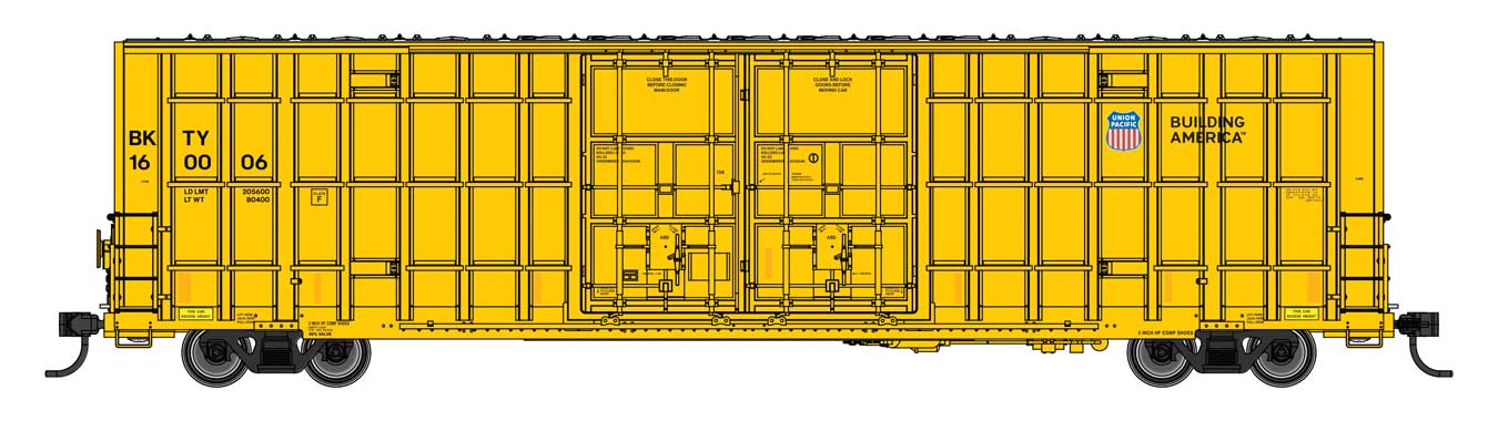 PREORDER Walthers Mainline HO 910-3121 60' High Cube Plate F Horizontal Post Boxcar, Union Pacific BKTY #160006