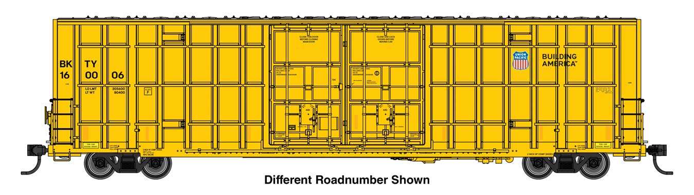 PREORDER Walthers Mainline HO 910-3123 60' High Cube Plate F Horizontal Post Boxcar, Union Pacific BKTY #160034