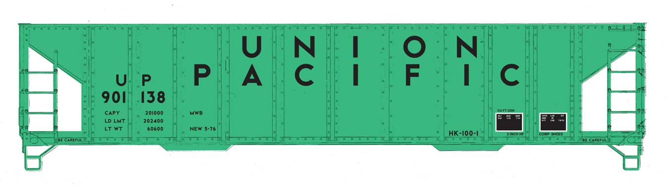 WalthersMainline 910-57029 HO 41' Ballast Hopper - Ready to Run -- Union Pacific(R) #901138