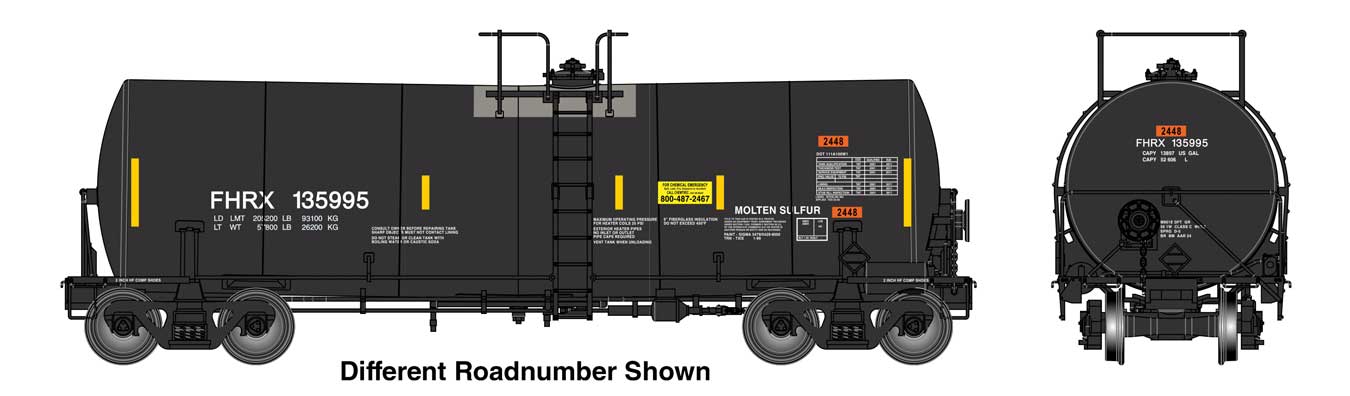 PREORDER WalthersProto 920-100056 HO 40' Trinity 14,000-Gallon Molten Sulfur Tank Car - Ready to Run -- First Union FHRX #136068