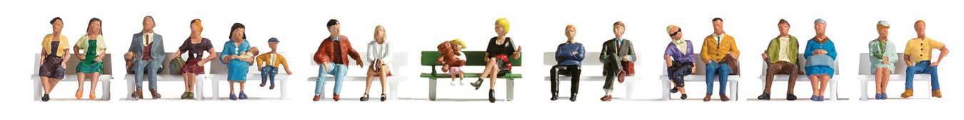 PREORDER Walthers SceneMaster 949-6091 HO Sitting People - Extra Large Set -- Modern Era pkg(18)