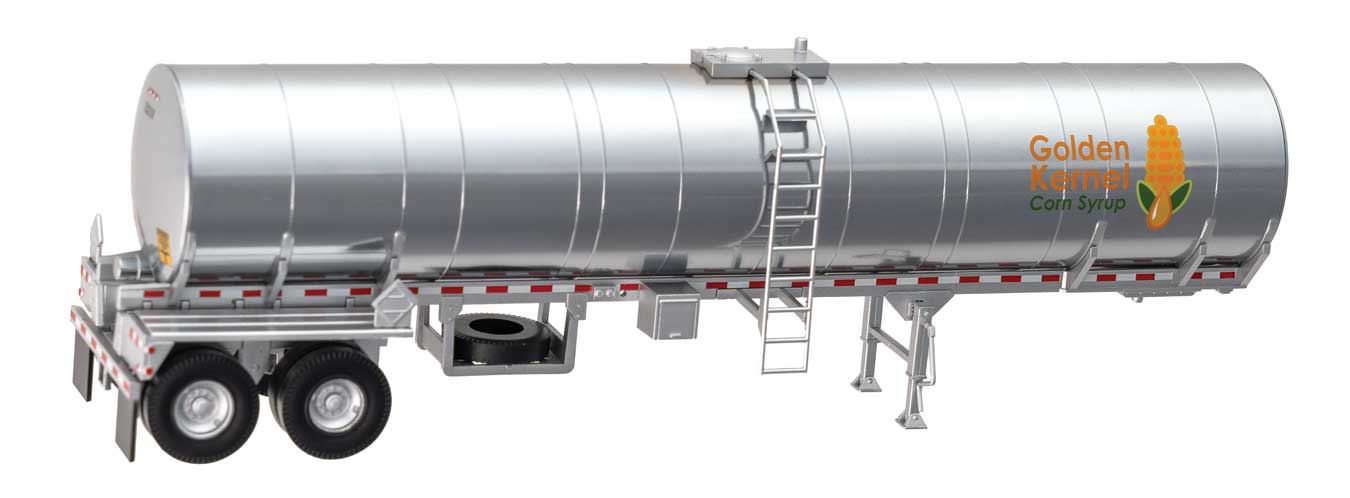 Walthers SceneMaster HO 949-12354 Food Grade Tank Trailer, Golden Kernel Corn Syrup