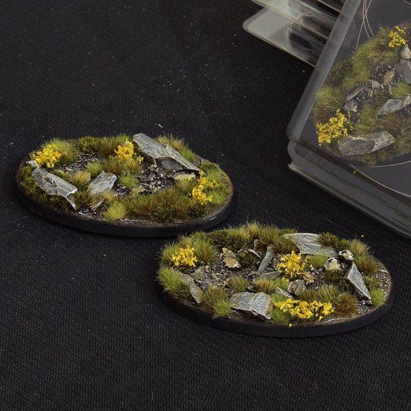 Gamers Grass Battle Ready Bases - Highland - Oval 90mm (x2)