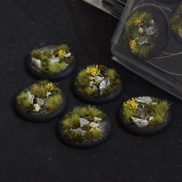Gamers Grass Battle Ready Bases - Highland - Round Lip 40mm (x5)