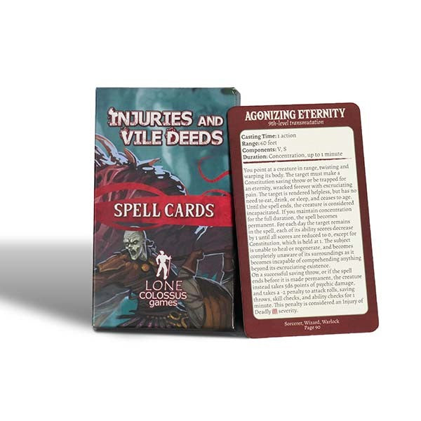 Injuries and Vile Deeds: Spell Cards (5e)