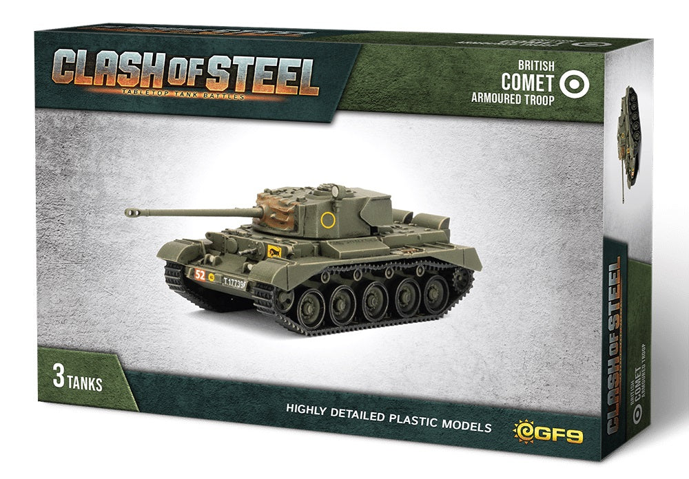 Clash of Steel: British - Comet Armoured Troop (x3 Plastic)
