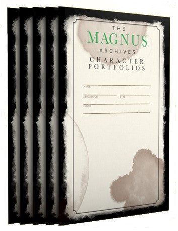 The Magnus Archives RPG: Character Portfolios (set of 5)