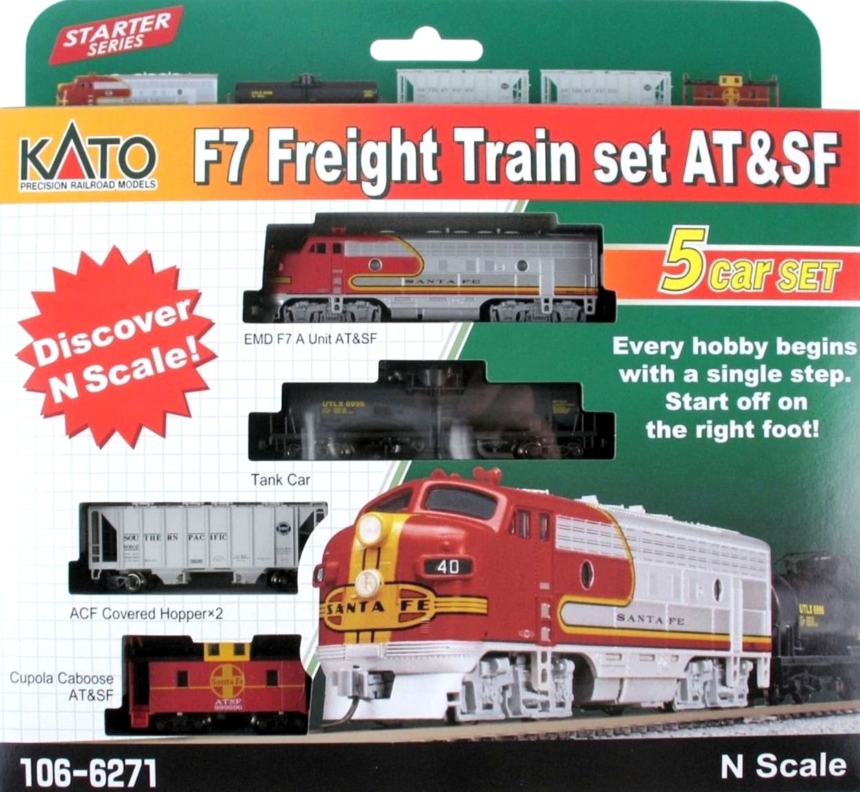 Kato N 1066271-S F7 Freight Train Set, Santa Fe