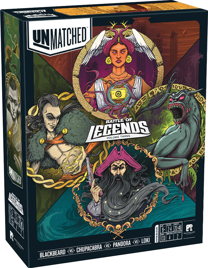 Unmatched: Battle of Legends Vol. 3 - Blackbeard Chupacabra Pandora and Loki