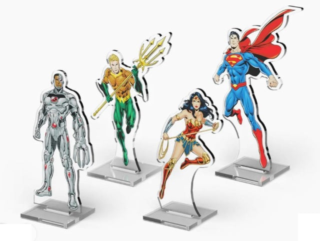 DC Comics DBG: 2DZ Acrylic Standees - Pack 2 - Superman Wonder Woman Aqua Man Cyborg