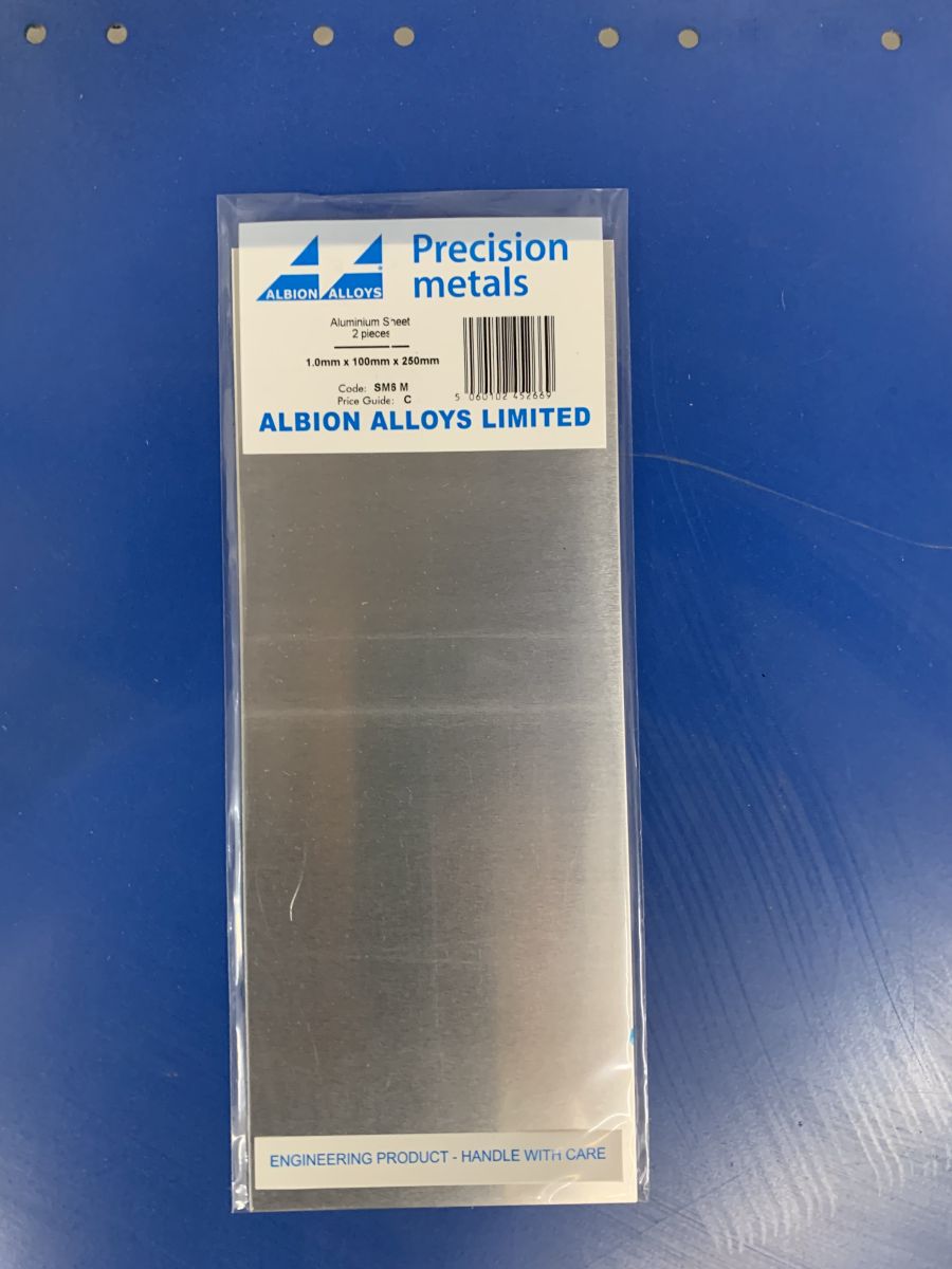 Albion Alloys SM6M Aluminium Sheet 1.0 mm 2pcs