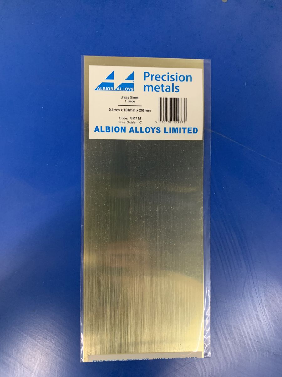Albion Alloys SM7M Brass Sheet 0.4 mm 1pcs