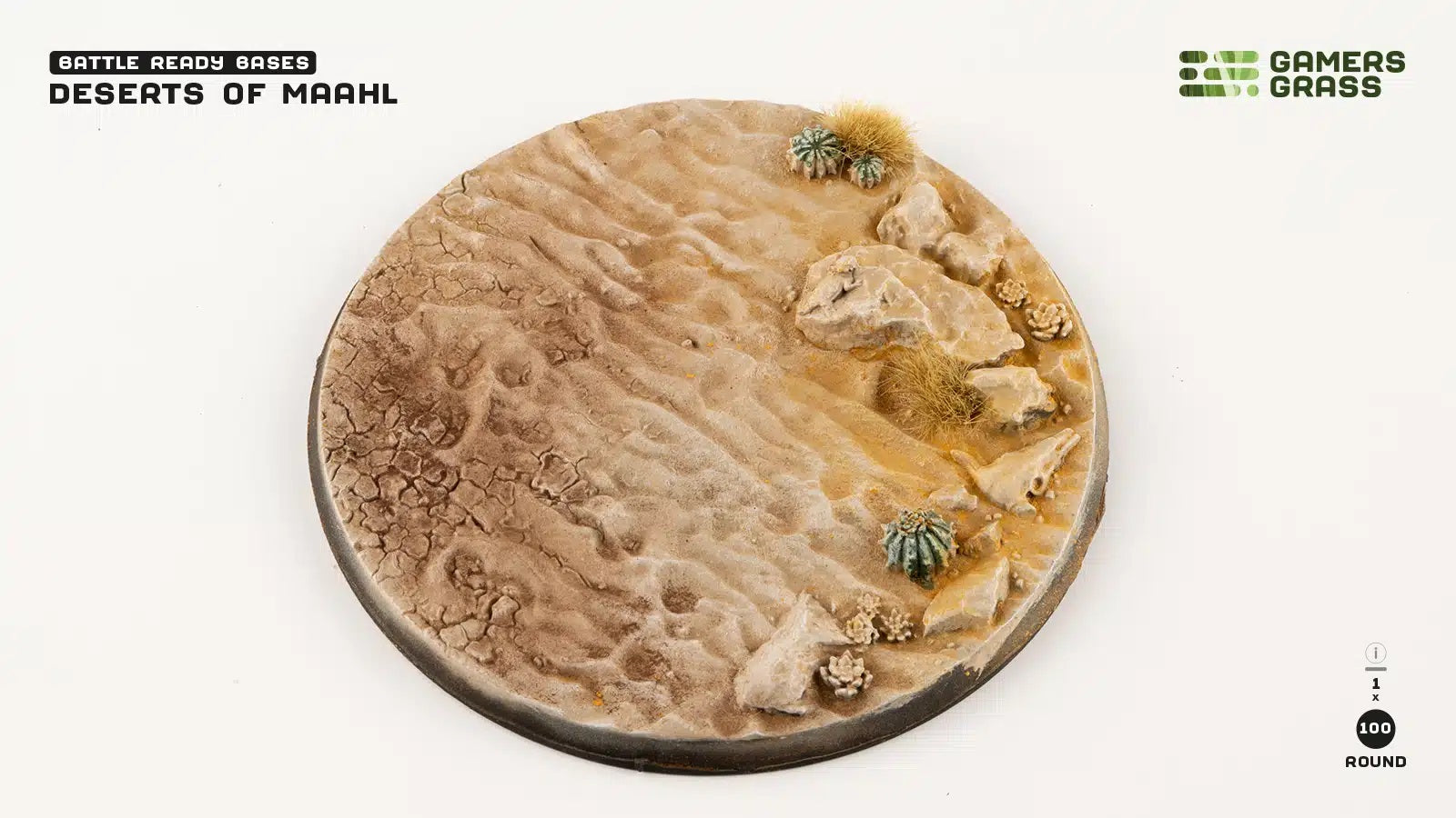Gamers Grass Battle Ready Bases - Deserts of Maahl - Round 100mm (x1)