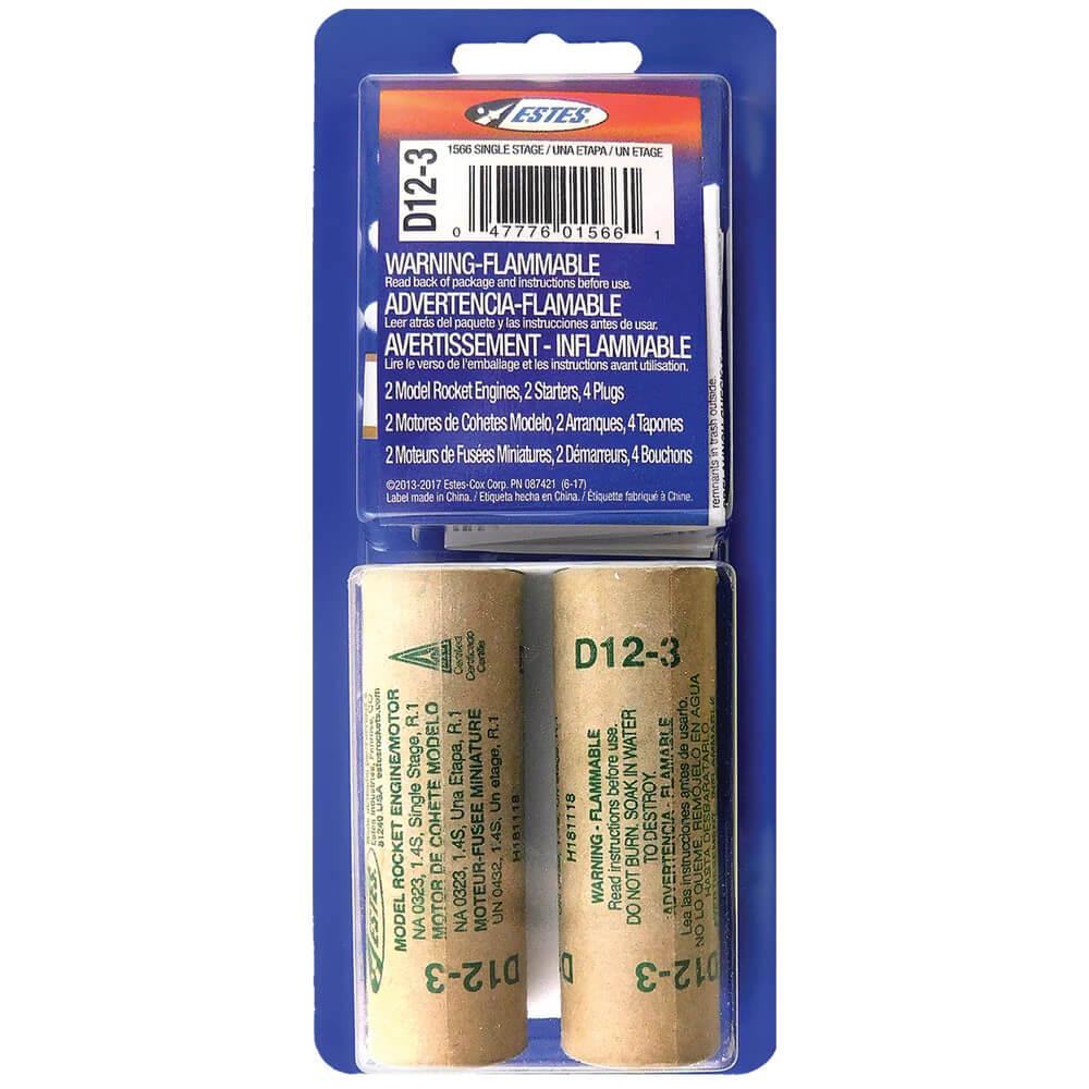 Estes Rockets 10027 D12-3 MODELENG 24MM-POBAG