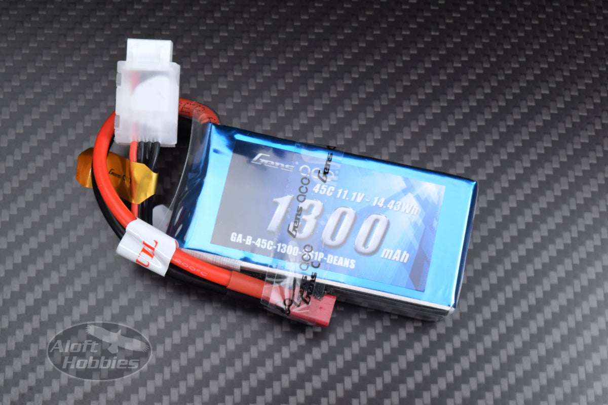 Gens Ace 3S 1300mAh 45C XT60 with Deans adapter