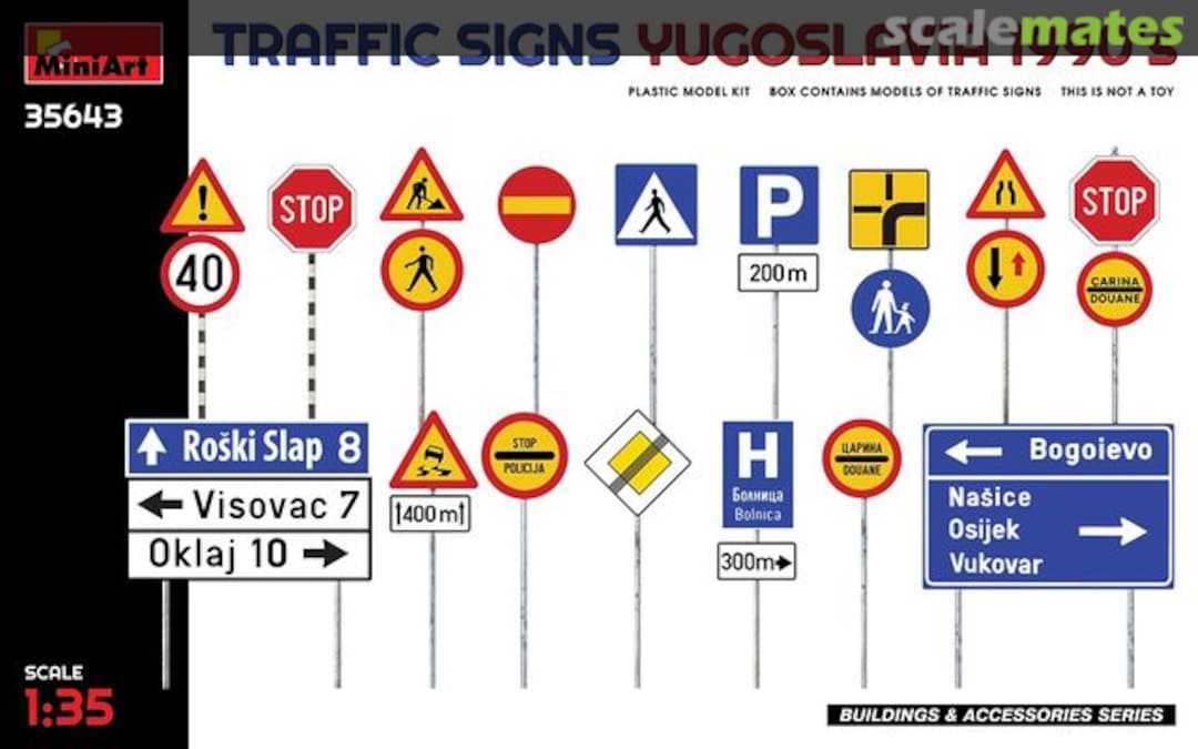 Mini Art Model 35643 Traffic Signs Yugoslavia 1990 1:35