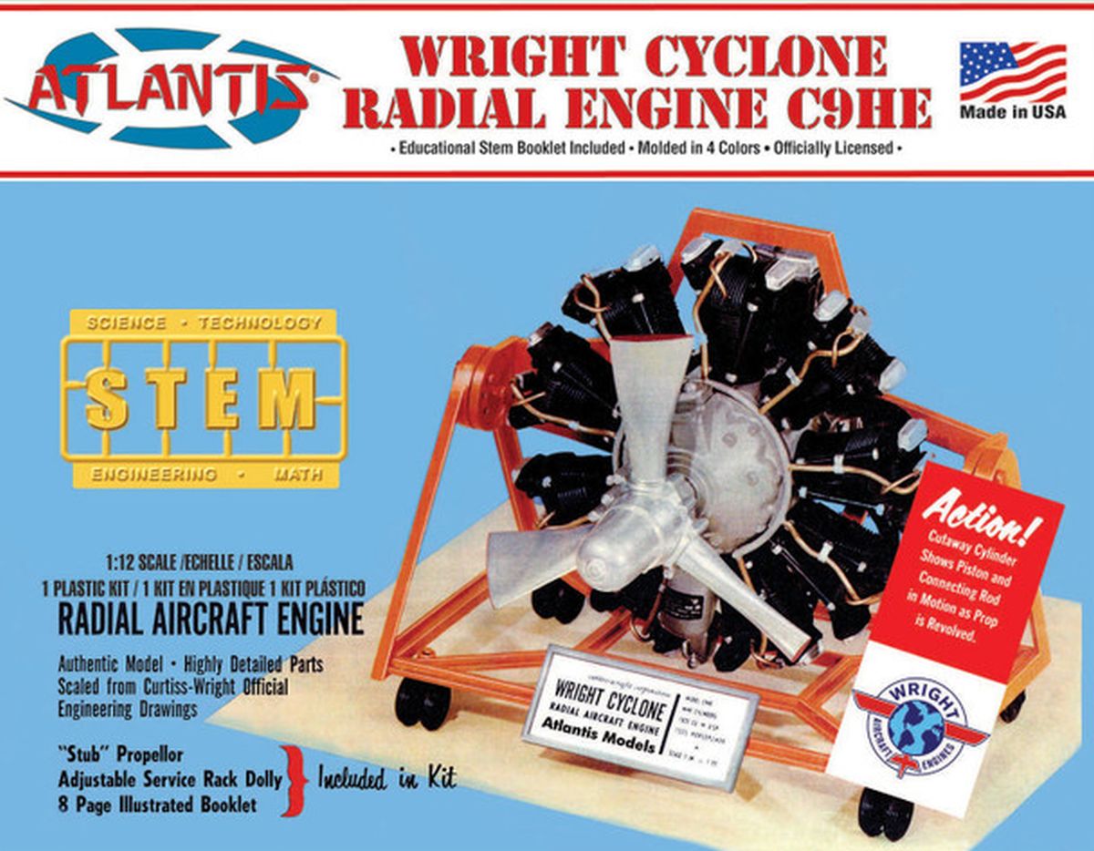 Atlantis Models 6052 Wright Cyclone 9 Radial Engine STEM