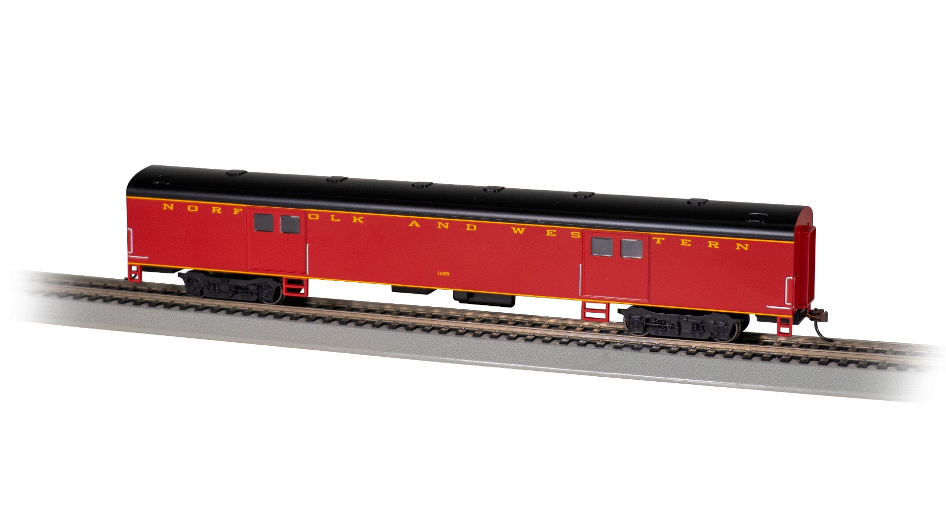 Bachmann HO 14408 72' Smooth-Side Baggage Car, Norfolk & Western #1288