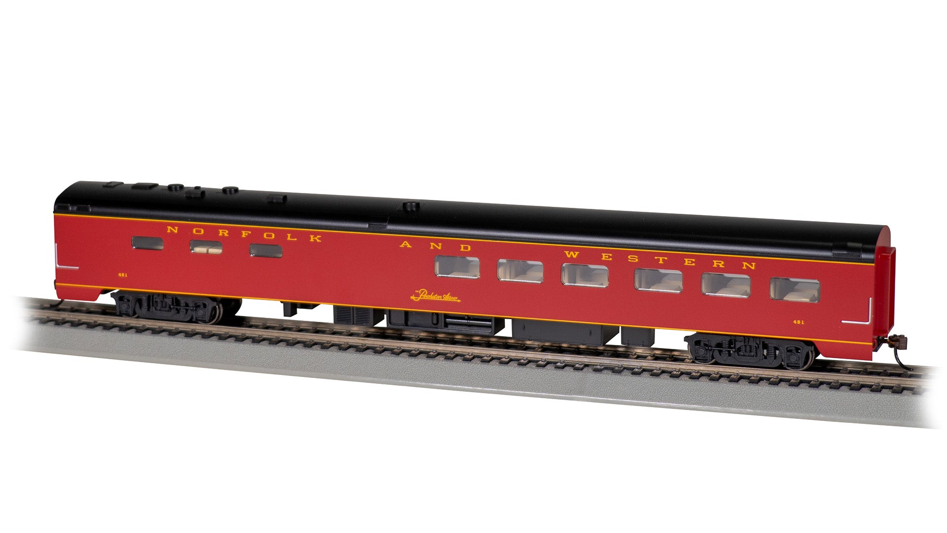 Bachmann HO 14810 85' Smooth-Side Dining Car, Norfolk & Western #491