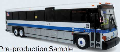 Iconic Replicas 500538 MCI D4500 Motorcoach Bus - Assembled -- New York City, O Scale