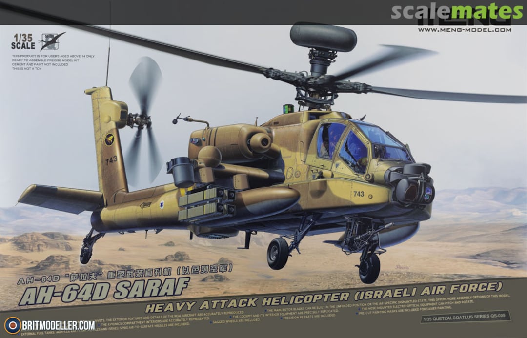 Meng Model QS005S AH-64D IDF Saraf(Apache) w/figs 1:35