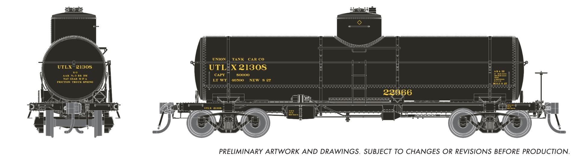 PREORDER Rapido HO 159105A Union X-3 8K gal Tankcar, UTLX Early 1950s #4